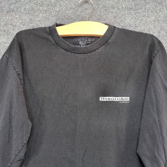 Honolua Men's Hawaii Surfboard Graphic T-Shirt Black Small Long Sleeve - Picture 3 of 13